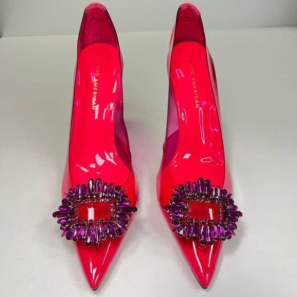 Good American Women’s Hot Pink Cinder-f*cking-rella Pump Size 9.5 - Picture 3 of 7